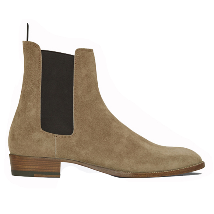 Khaki, 3Cm HeelEurope and America summer CHELSEA BOOT Chelsea boots male Sharp point genuine leather Britain Deer skin Gao Bang Martin boots male tide