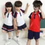 2018 mẫu giáo quần áo mùa hè phù hợp với thể thao cotton class quần áo trường tiểu học đồng phục sáu một hiệu suất quần áo tùy chỉnh quần áo học sinh