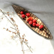 Bộ đồ ăn bằng gỗ nguyên bản được làm bằng tay hình món ăn cá tính sáng tạo đĩa trái cây tấm tuổi già
