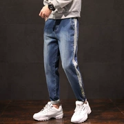 Quần áo nam 20 đến 25 phiên bản Hàn Quốc 30 ngày 40 tuổi Quần áo trang trí denim Quần nam nam chín quần quần quần harem mỏng - Quần jean