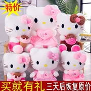 Hello kitty búp bê mèo mèo đồ chơi sang trọng mèo búp bê búp bê Hello Kitty cô gái quà tặng năm mới - Đồ chơi mềm