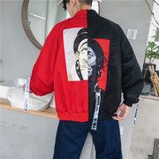 High Street Hip Hop Gió Loose Jacket Vài Sun Quần Áo Bảo Vệ Harbor Gió Ins Siêu Lửa Mỏng Tương Phản Màu Chú Hề Bóng Chày Quần Áo mùa hè