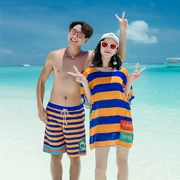 Cặp đôi đồ bơi ngực nhỏ tập hợp quần boxer bikini ba mảnh thể thao Đồ bơi nữ thoải mái quần đi biển - Vài đồ bơi