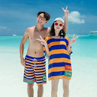 Cặp đôi đồ bơi ngực nhỏ tập hợp quần boxer bikini ba mảnh thể thao Đồ bơi nữ thoải mái quần đi biển - Vài đồ bơi 	đồ đi biển cho cặp đôi