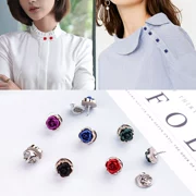 Hàn Quốc mini trâm cài hoa hồng trâm tự nhiên chống ánh sáng áo len cổ lọ nhỏ pin khóa quần áo phụ kiện nữ