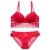 Victorias Secret Pháp Sexy Lace Ginger Ginger Set Bộ đồ sinh nhật của phụ nữ Red Hollow Top Bra - Bộ đồ lót Bộ đồ lót