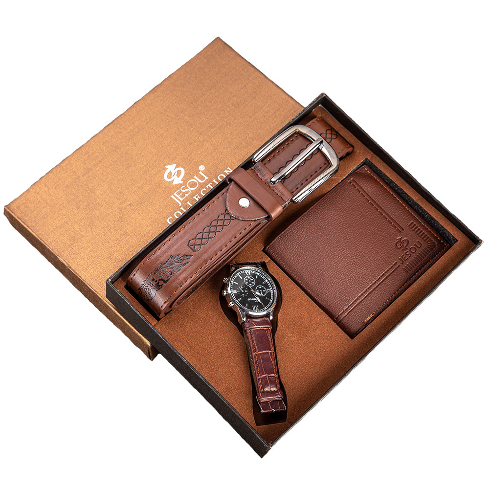 BrownMen " sgiftwatchwalletbeltset