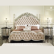 Pháp rắn vàng lá đôi giường Ý nội thất phòng ngủ biệt thự sang trọng biệt thự công chúa giường cưới châu Âu - Bộ đồ nội thất