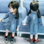 1 bé gái quần áo trẻ em 2 tuổi Váy bé gái mùa thu 3 bé gái mùa xuân và váy denim mùa thu 4 bé gái Quần áo mùa thu Hàn Quốc - Váy cửa hàng quần áo trẻ em