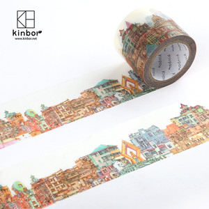Miễn phí vận chuyển sổ tay kinbor và băng giấy có thể xé và viết mô hình kiến ​​trúc dán trang trí câu chuyện Jincheng - Băng keo