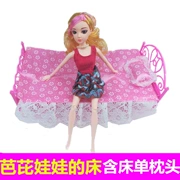Barbie giường búp bê Công Chúa giường 1-10 nhân dân tệ giường đôi búp bê Barbie đồ nội thất đặt đồ chơi phụ kiện Daquan