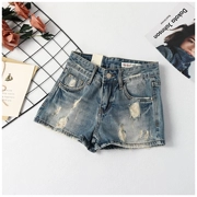 Mùa hè mới của phụ nữ cá tính làm cũ viền eo thấp siêu quần short hoang dã sexy quần short denim quần nóng GY