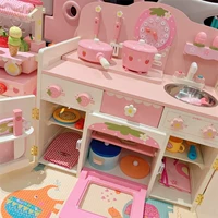 Деревянная реалистичная семейная детская кухня для разрезания, игрушка, 2-3-6 лет, подарок на день рождения