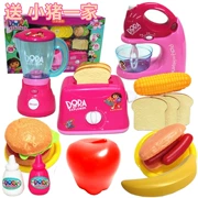 Dora House Kitchen Đồ chơi điện Trẻ em Mô phỏng Máy trộn Bánh mì Máy ép trái cây Cô gái Đồ chơi