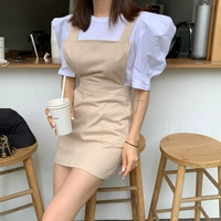 Южнокорейский летний товар, мини-юбка, платье, юбка, корсет, сезон 2021, в западном стиле, эффект подтяжки