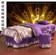 Mới làm đẹp bông cao cấp thẩm mỹ viện trải giường đặt bốn bộ thẩm mỹ viện màu tím sâu
