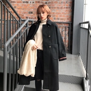 Áo len nữ mùa thu đông 2018 mới phổ biến phiên bản Hàn Quốc của áo len dày phần dài buông tha đôi