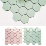Розовая шестиугольная керамическая мозаика светло -зеленая ванная комната для ванной комнаты туалетная плитка плит