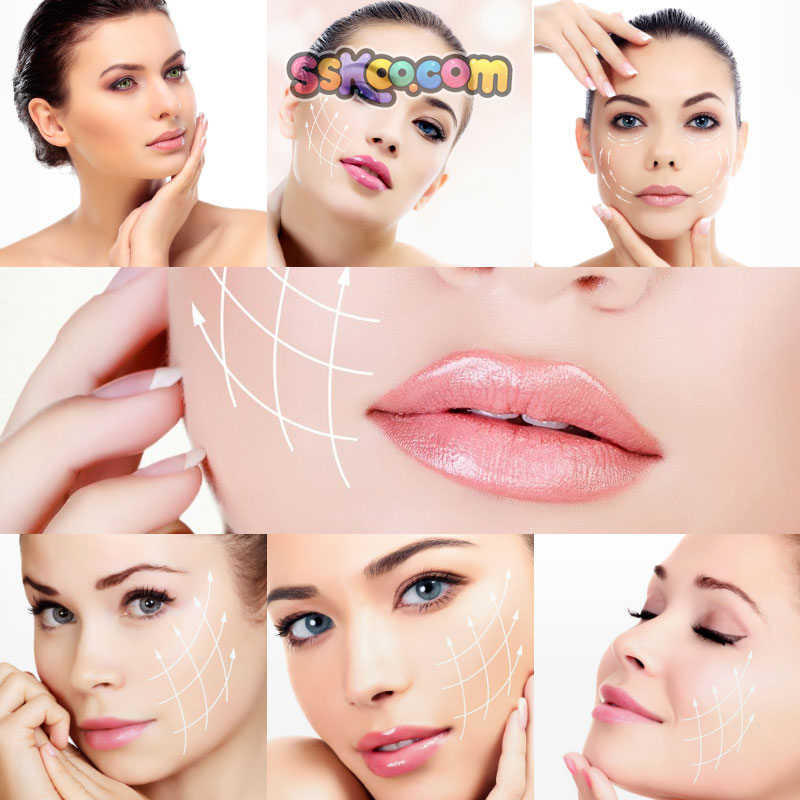 国外人物面部特写护肤美容化妆宣传海报设计JPG高清图片插图素材