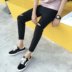 Mua một gửi tất cả các ống căng jeans nam mùa xuân và mùa thu mùa hè trung niên cao eo sâu người đàn ông giản dị của quần phần mỏng lỏng Cao bồi