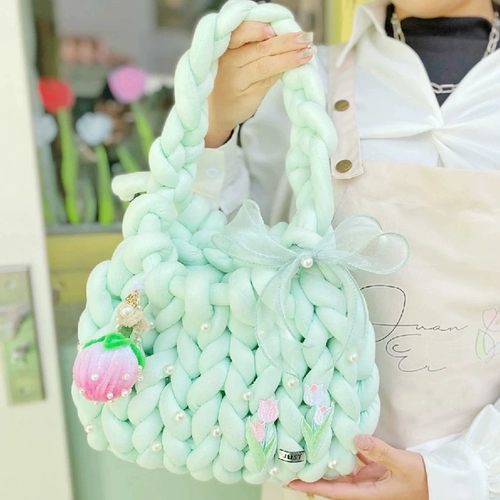 Плетеная сумка через плечо ручной работы, крючок для вязания, клубок пряжи, набор материалов, 2см, «сделай сам»