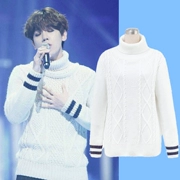 Exo bên bo xian với phiên bản Hàn Quốc của người đàn ông trắng dài tay áo len cao cổ áo len những người yêu thích áo khoác lông thủy triều