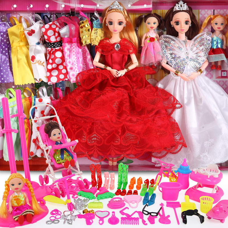 洋馨蕾芭比娃娃套裝大禮盒公主一套女孩兒童玩具衣服生日禮物豪宅
