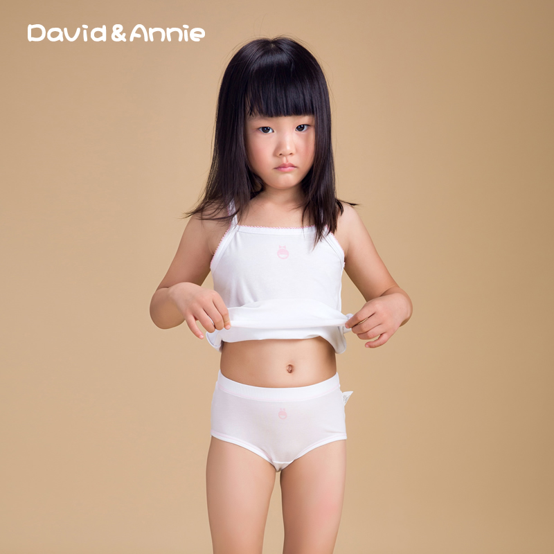 David Anne girls underwear cotton briefs class a light breathable baby girls underwear white