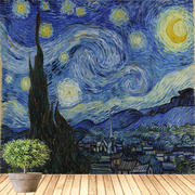 Bắc âu van Gogh đầy sao nền vải ins treo vải phòng ngủ trang trí phòng tường tấm thảm đơn giản hiện đại tường bao gồm