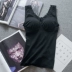 Black Slim Fit Tay áo Vest Girl với Ngực Pad - Ống Ống