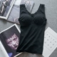 Black Slim Fit Tay áo Vest Girl với Ngực Pad - Ống