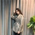 Khoảnh khắc đầu mùa xuân Hàn Quốc phiên bản của cao cấp eo tie dây kéo dài tay phù hợp với cổ áo tính khí phần áo khoác da dài trench coat áo khoác da nữ giá rẻ Quần áo da