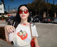 Lang черная оправа красные линзы