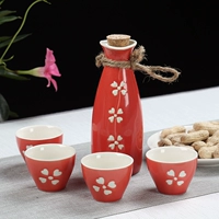 Ưu đãi đặc biệt theo phong cách Nhật Bản sake gốm decanter Bộ rượu vang rượu vang bình tay sơn màu vàng rượu vang trắng rượu thủy tinh tùy chỉnh - Rượu vang ly rượu vang ocean