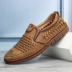 Dép nam 2019 hè mới bằng da thoáng khí giày nam đế mềm, giày thoáng mát Phiên bản Hàn Quốc của xu hướng giày nam - Sandal Sandal