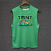 Teenage Mutant Ninja Turtles Không Tay T-Shirt Boy Thể Thao Ngoài Trời Vest Bóng Đá Bóng Rổ Đầu Gối Vai Lỏng Lẻo và Khô Màu Xanh Lá Cây áo thun gym