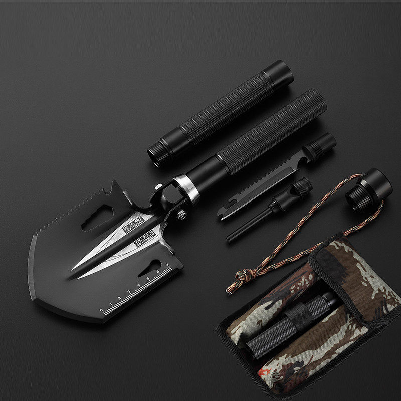 户外工兵铲多功能军工铁锹折叠便携锰钢铲子