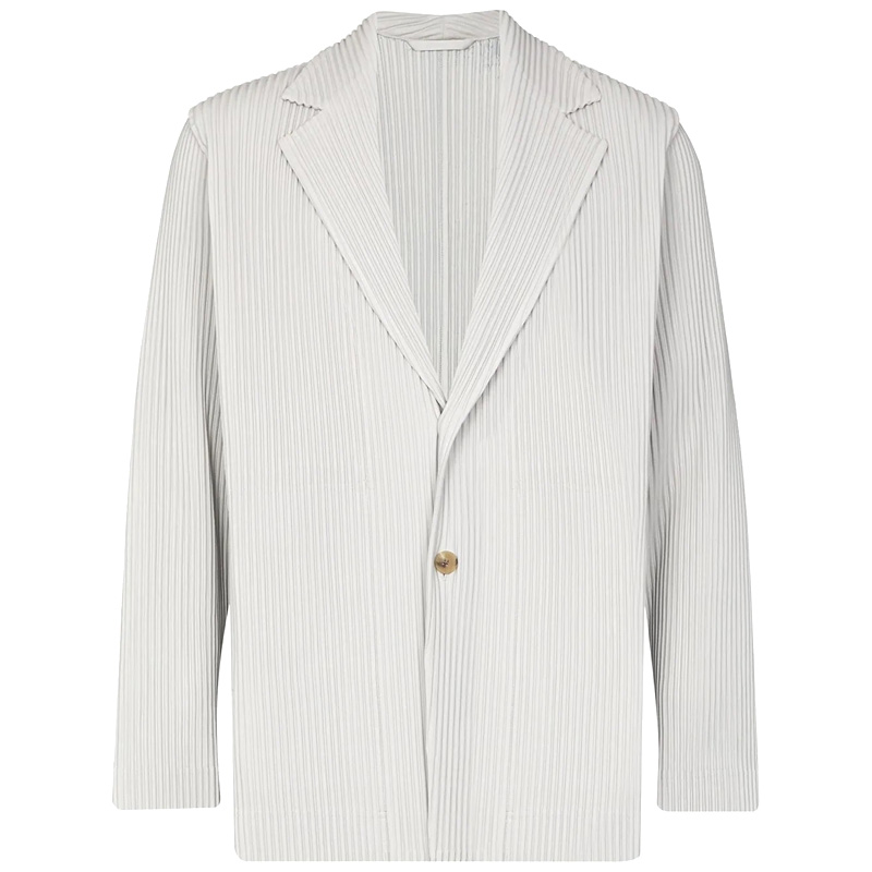 Light GreyIssey Miyake fold jacket suit Crimping Pendant system leisure time man 's suit Button loose coat JD201 Hu Ge Same