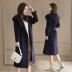 2018 mới áo gió phần dài nữ mỏng mỏng mùa thu áo len Hàn Quốc phiên bản của áo Nizi áo thời trang Áo khoác dài