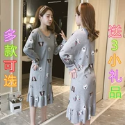 Đặc biệt hàng ngày đồ ngủ phụ nữ mùa thu và mùa đông cotton dài tay dài dễ thương mùa xuân và mùa thu mới dịch vụ nhà nữ váy ngủ