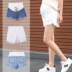 Phụ nữ mang thai jeans mùa hè 2018 mới thời trang Hàn Quốc mặc quần short giản dị phần mỏng lỏng mang thai dạ dày lift quần Phụ nữ mang thai quần / quần bụng