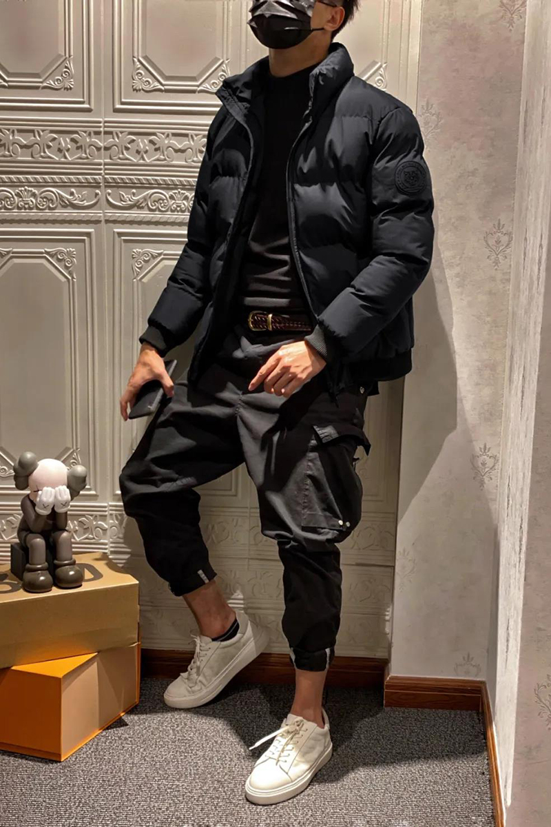 Black Spot Second HairEurope and America foreign trade original single Tail goods winter man Cotton have cash less than that is registered in the accounts fashion stand collar cotton-padded clothes loose coat male 675