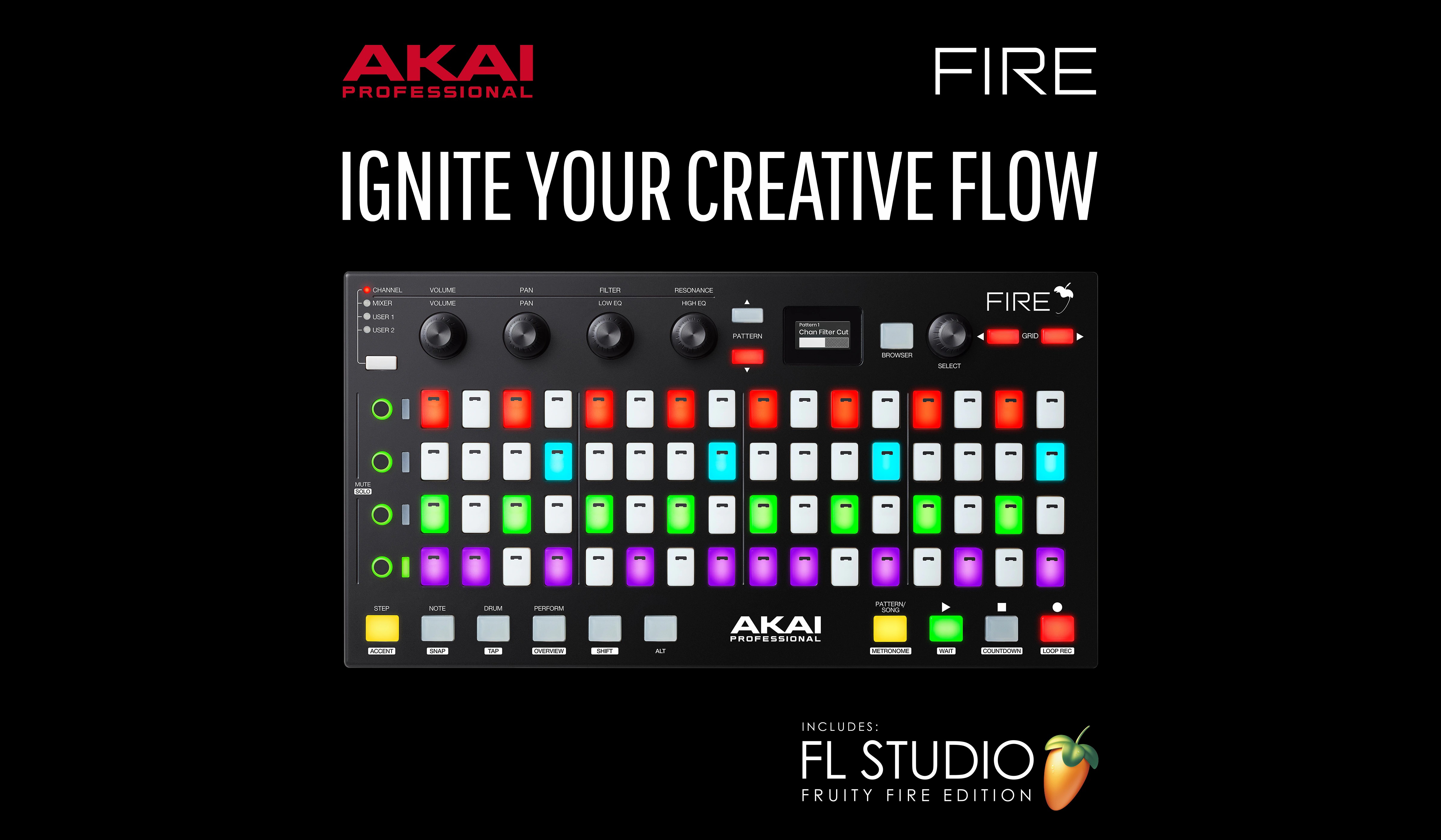AKAI FIRE FL FL STUDIO MIDI Ű Ʈѷ  Ʈ SF  