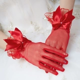 Перчатки для невесты, короткое вечернее платье, летнее свадебное платье с бантиком, традиционный свадебный наряд Сюхэ, тонкие аксессуары
