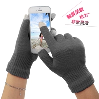Màn hình cảm ứng găng tay nam nữ mùa đông len nhung ấm có sẵn điện thoại di động găng tay ngón tay găng tay mùa đông cho nữ