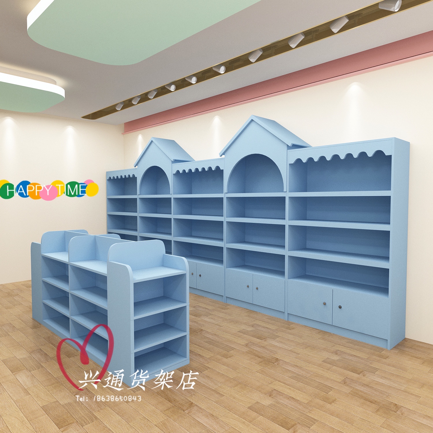 母婴店货架/3D建模渲染/详情视觉设计_德米德兰电商设计-站酷ZCOOL