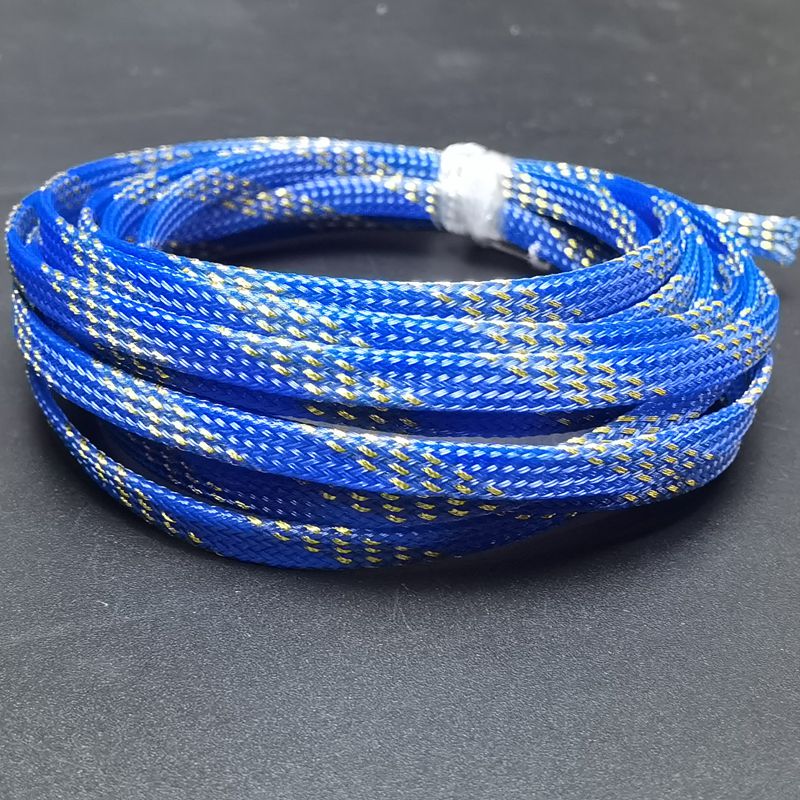 Blue Gold Blended FabricSnake skin net 4mm Polychromatic Optional Three weave Encryption type PET Woven net Nylon net Shock net