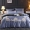 Châu Âu tối giản rắn màu bông denim khăn trải giường bông chăn thêu doanh nghiệp giường đôi dưới 1.8m giường - Bộ đồ giường bốn mảnh