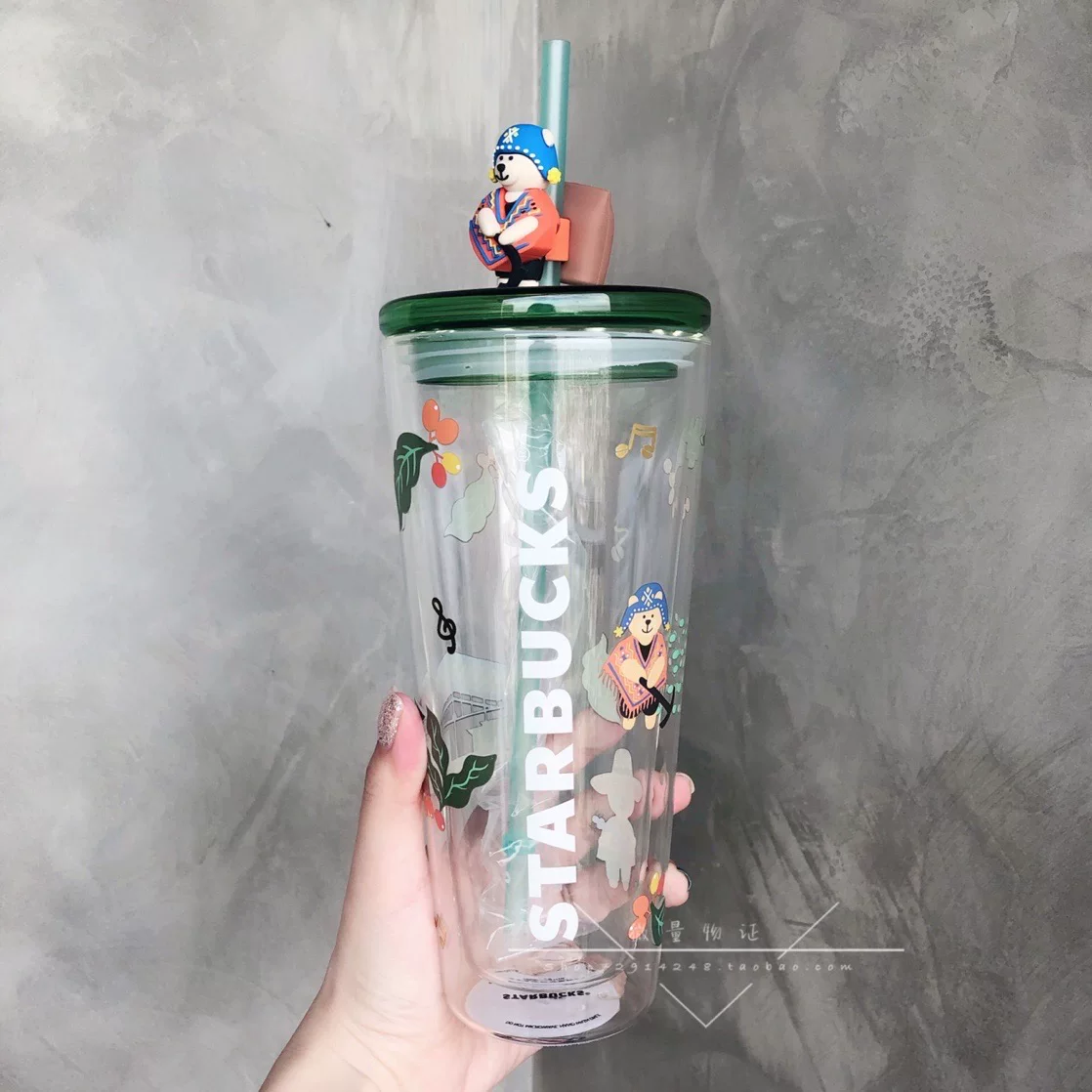 Starbucks, летний кофе лама, стекло со стеклом, 2020, с маленькими медведями