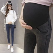 Bà bầu giả quần jeans mặc quần lọt khe mùa thu đông thời trang dạ dày nâng quần mới quần bút chì co giãn đáy